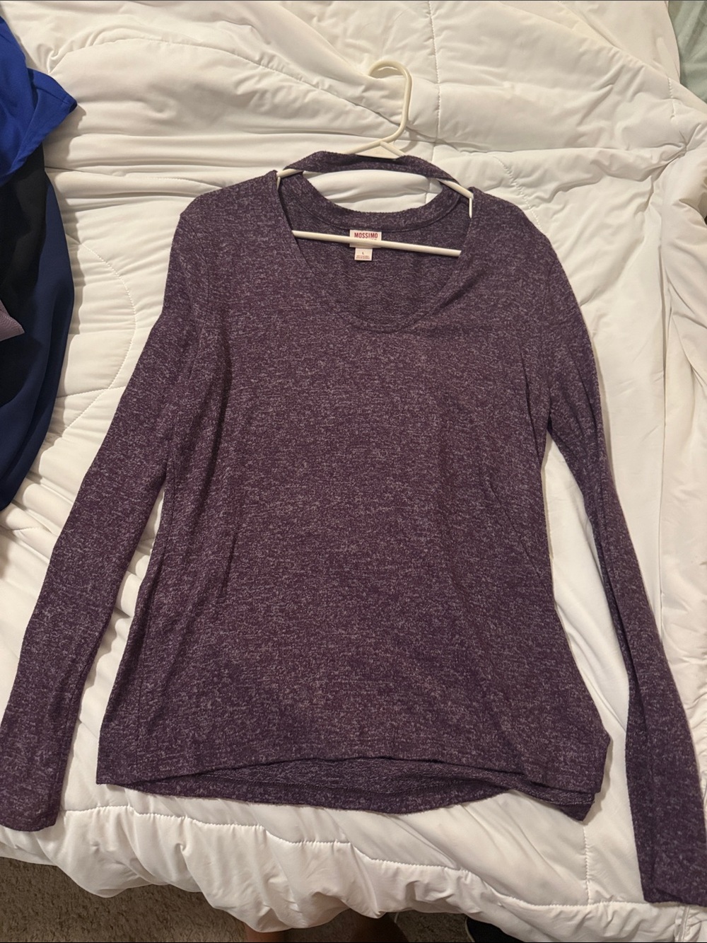 Mossimo Supply Co. Heathered Plum Long-Sleeve Scoop Neck Tee
